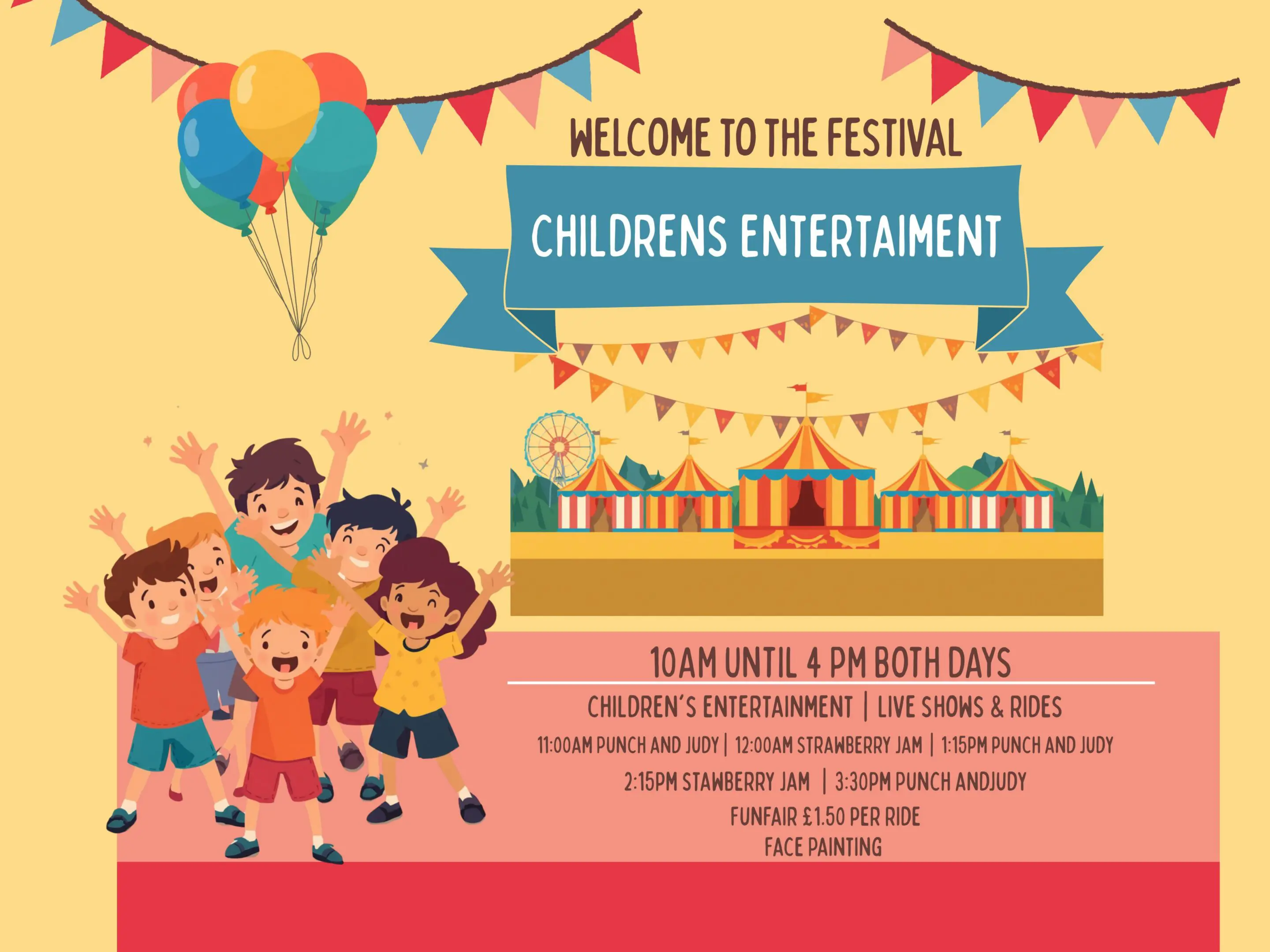 Kids Zone Schedule Poster (Yard Sign)